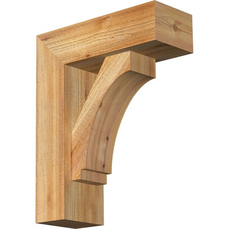 Ekena Millwork Imperial Block Rough Sawn Bracket w/ Offset Brace, Western Red Cedar, 6"W x 16"D x 20"H BKT0604X16X20IMP05RWR